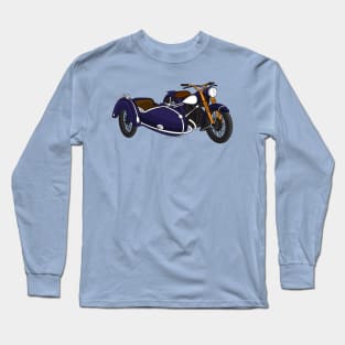 Sidecar purple motorcycle illustration Long Sleeve T-Shirt